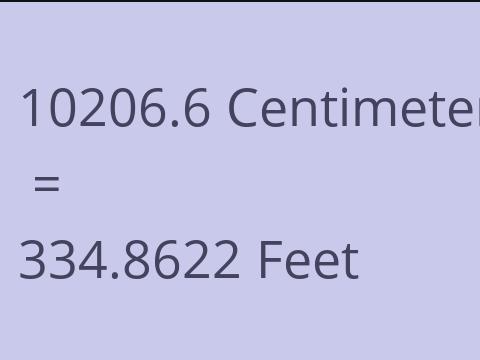 10206.6 CM TO FEET