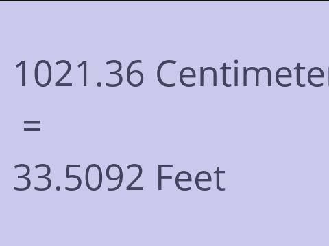 1021.36 CM TO FEET