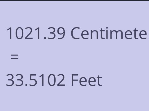 1021.39 CM TO FEET