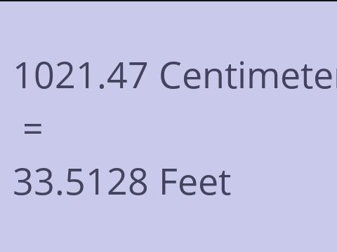 1021.47 CM TO FEET