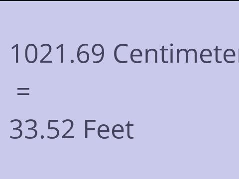 1021.69 CM TO FEET