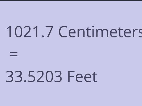 1021.7 CM TO FEET