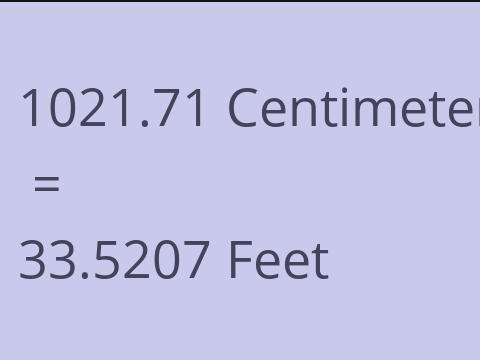 1021.71 CM TO FEET