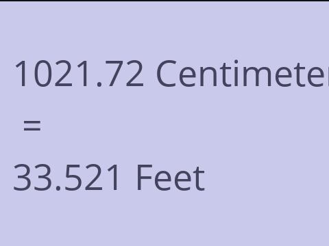 1021.72 CM TO FEET