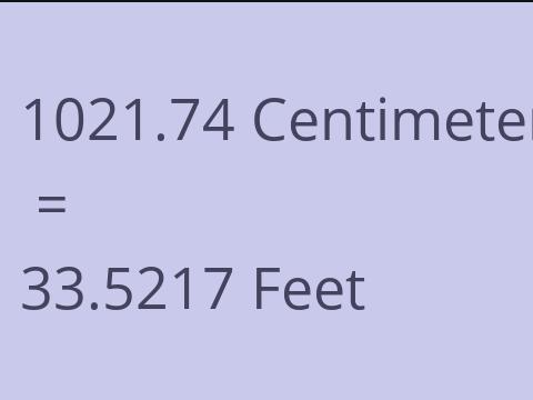 1021.74 CM TO FEET