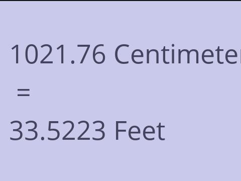 1021.76 CM TO FEET