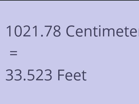 1021.78 CM TO FEET