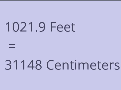 1021.9 FEET TO CM