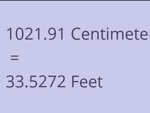 1021.91 CM TO FEET