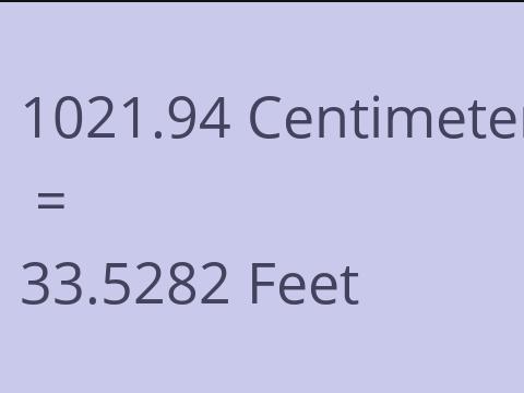 1021.94 CM TO FEET