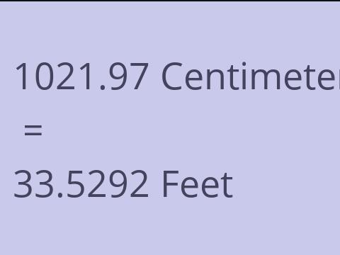 1021.97 CM TO FEET