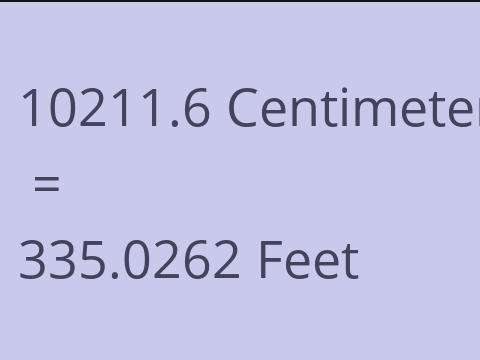 10211.6 CM TO FEET