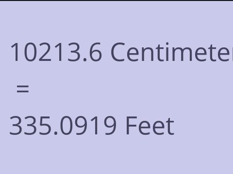 10213.6 CM TO FEET