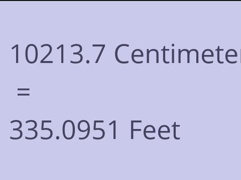 10213.7 CM TO FEET