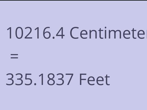 10216.4 CM TO FEET