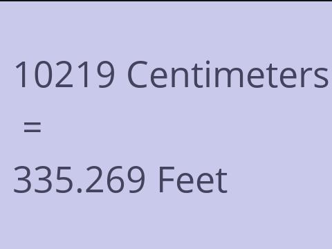 10219 CM TO FEET