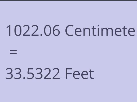 1022.06 CM TO FEET