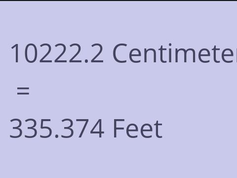 10222.2 CM TO FEET