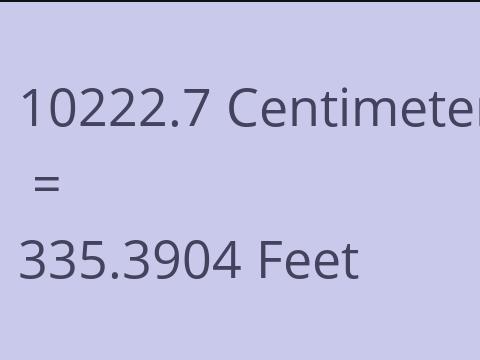 10222.7 CM TO FEET