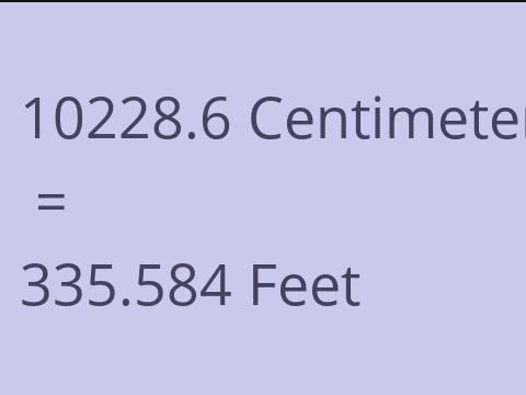 10228.6 CM TO FEET