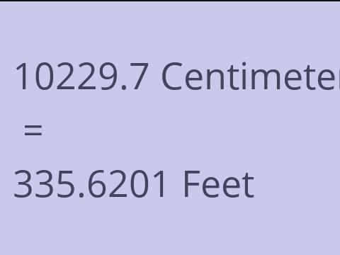 10229.7 CM TO FEET
