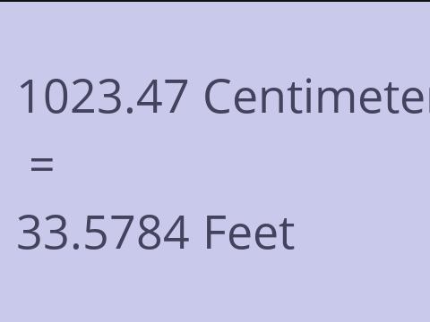 1023.47 CM TO FEET