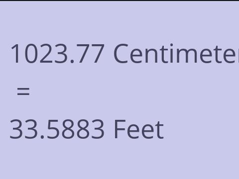 1023.77 CM TO FEET