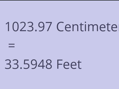 1023.97 CM TO FEET