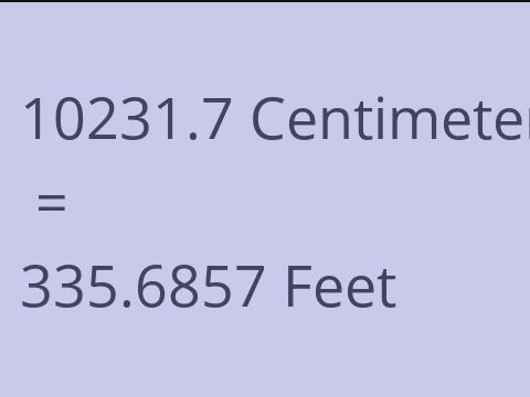 10231.7 CM TO FEET