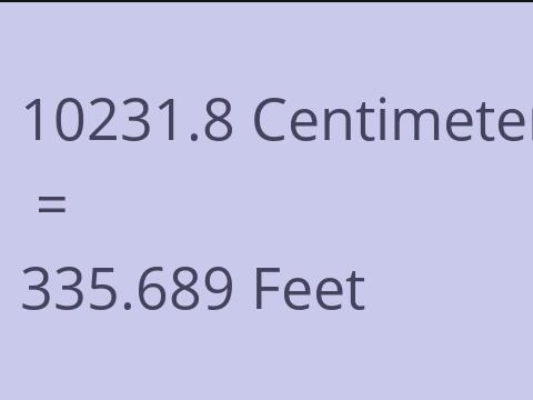 10231.8 CM TO FEET