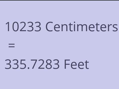 10233 CM TO FEET