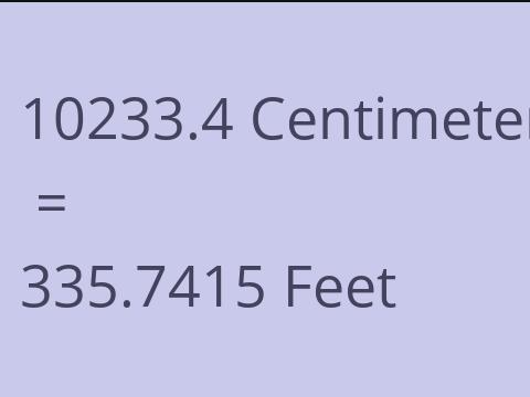 10233.4 CM TO FEET