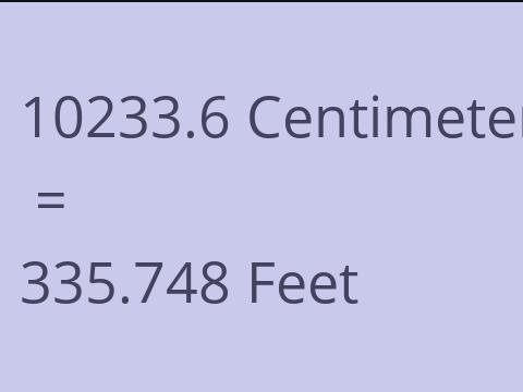 10233.6 CM TO FEET