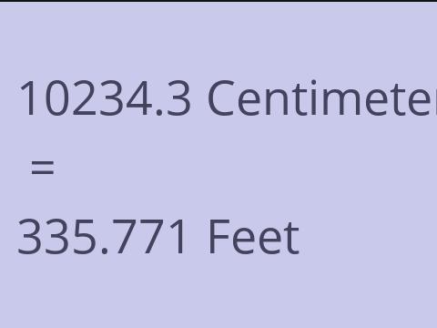10234.3 CM TO FEET