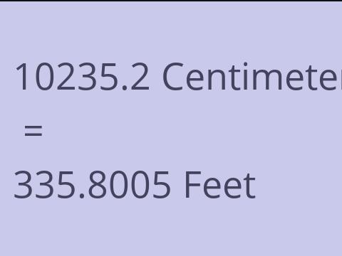 10235.2 CM TO FEET