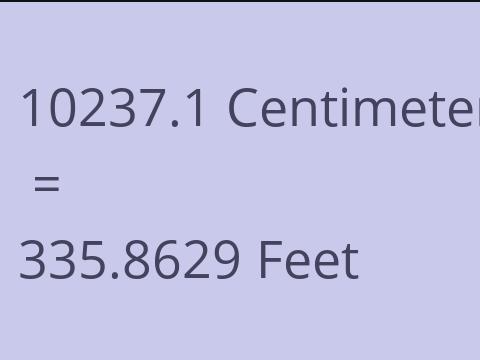 10237.1 CM TO FEET