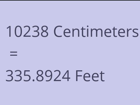 10238 CM TO FEET