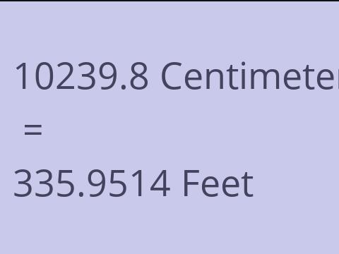 10239.8 CM TO FEET
