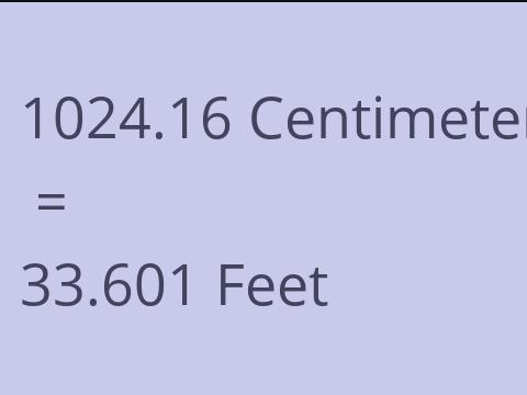 1024.16 CM TO FEET