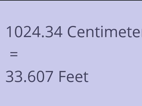 1024.34 CM TO FEET