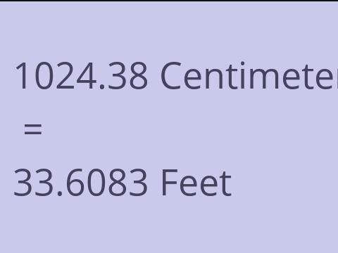 1024.38 CM TO FEET