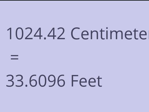 1024.42 CM TO FEET