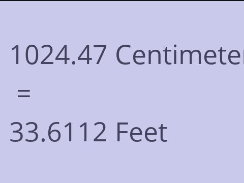 1024.47 CM TO FEET