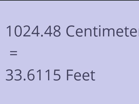 1024.48 CM TO FEET