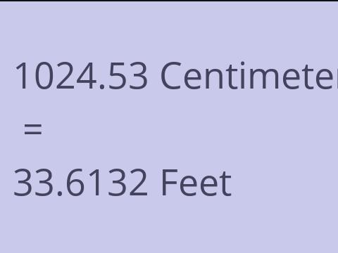 1024.53 CM TO FEET