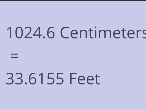 1024.6 CM TO FEET