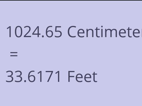 1024.65 CM TO FEET