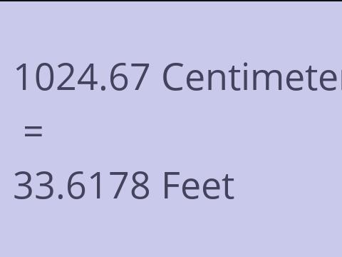 1024.67 CM TO FEET