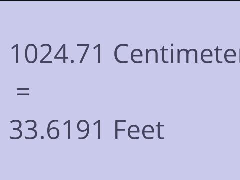 1024.71 CM TO FEET