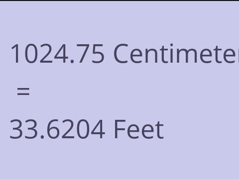 1024.75 CM TO FEET